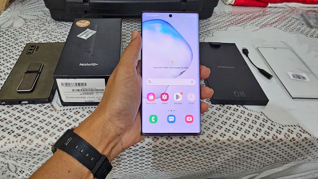 SAMSUNG NOTE 10 PLUS 256GB E 12 GB DE RAM  AURA BLUE(AZUL)COM CAIXA E NOTA FISCAL - Foto 3