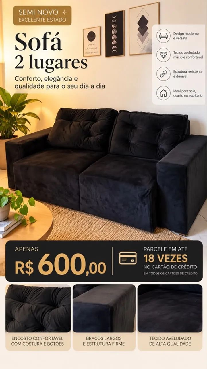 Sofá dois lugares 