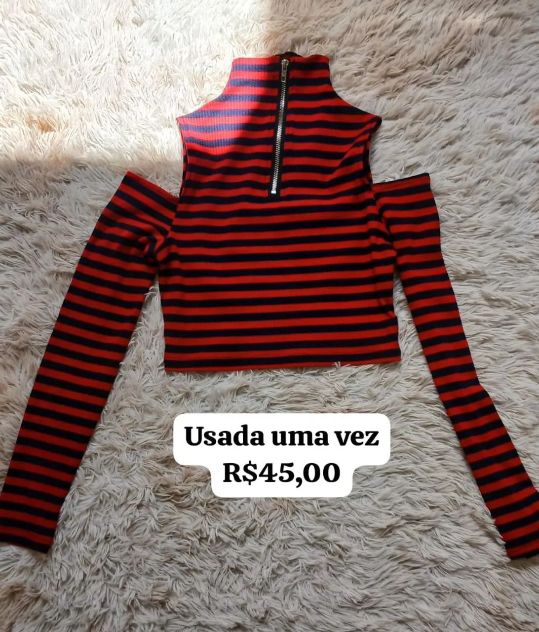 Blusa Shein manga longa