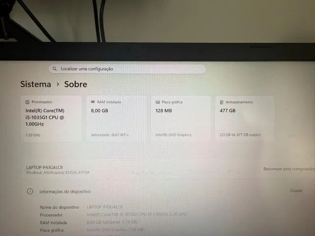 Notebook Asus 8GB i5 512GB - Foto 4