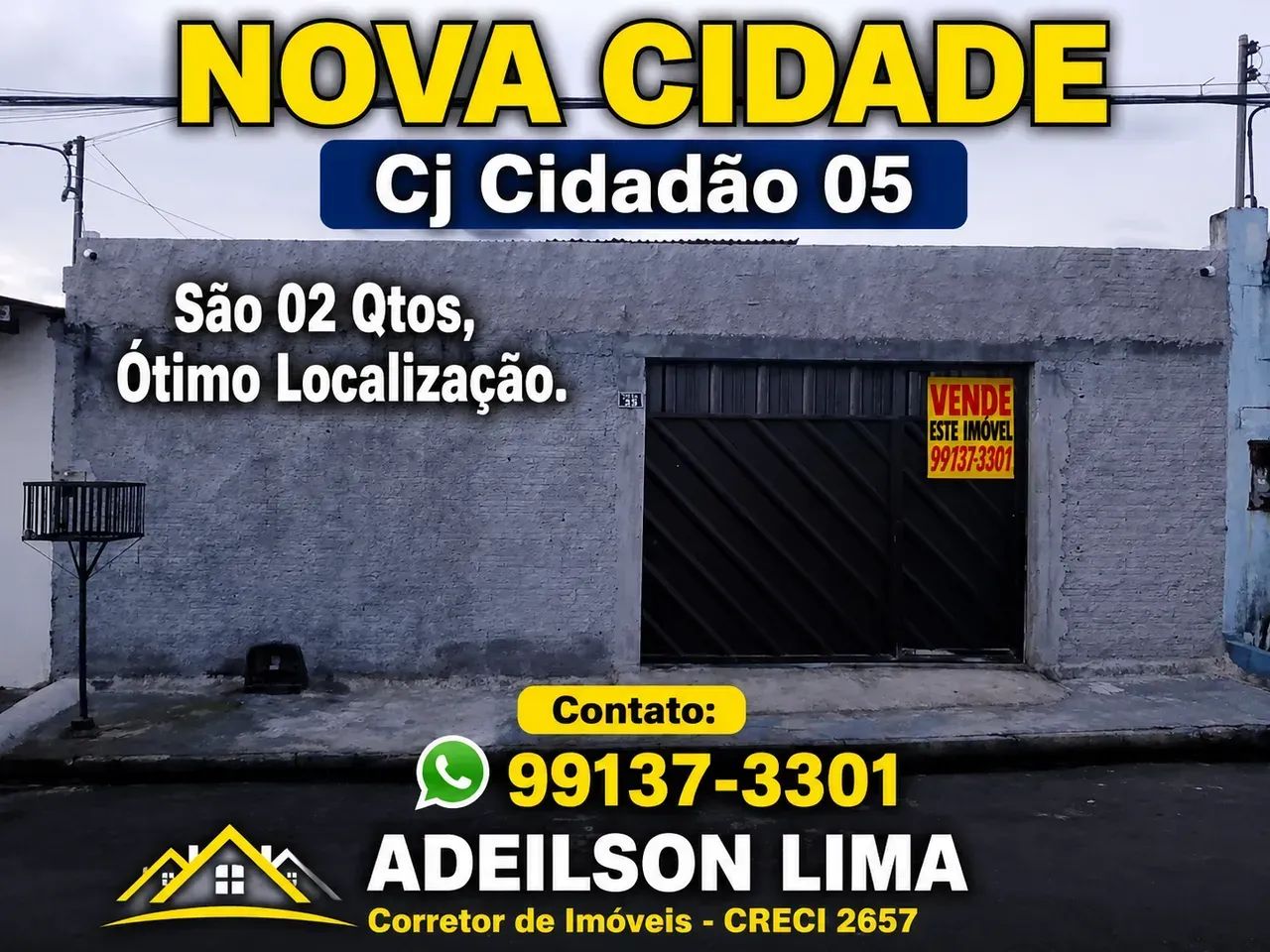 CJ NOVA CIDADE, Excelente Imóvel de 02 Quartos