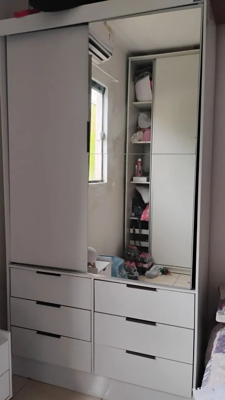 Guarda Roupas Solteiro com Espelho 