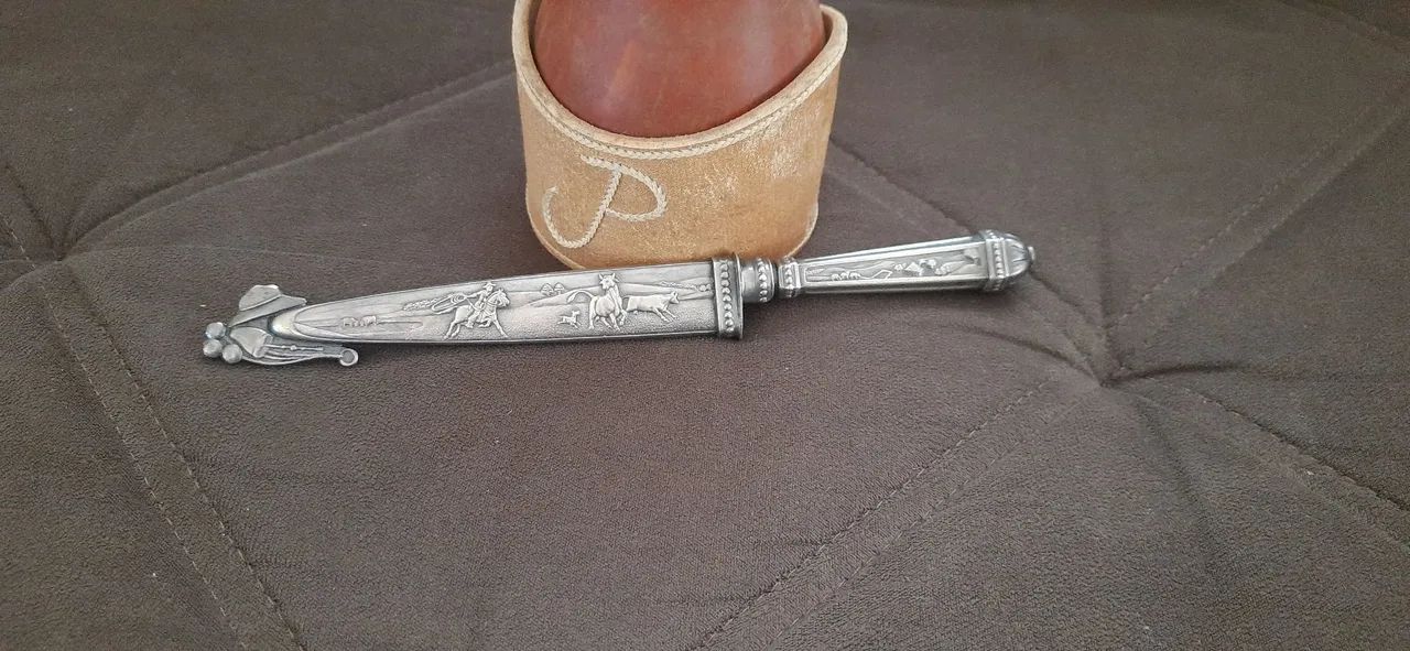 Faca prateada elmo antiga - Foto 4