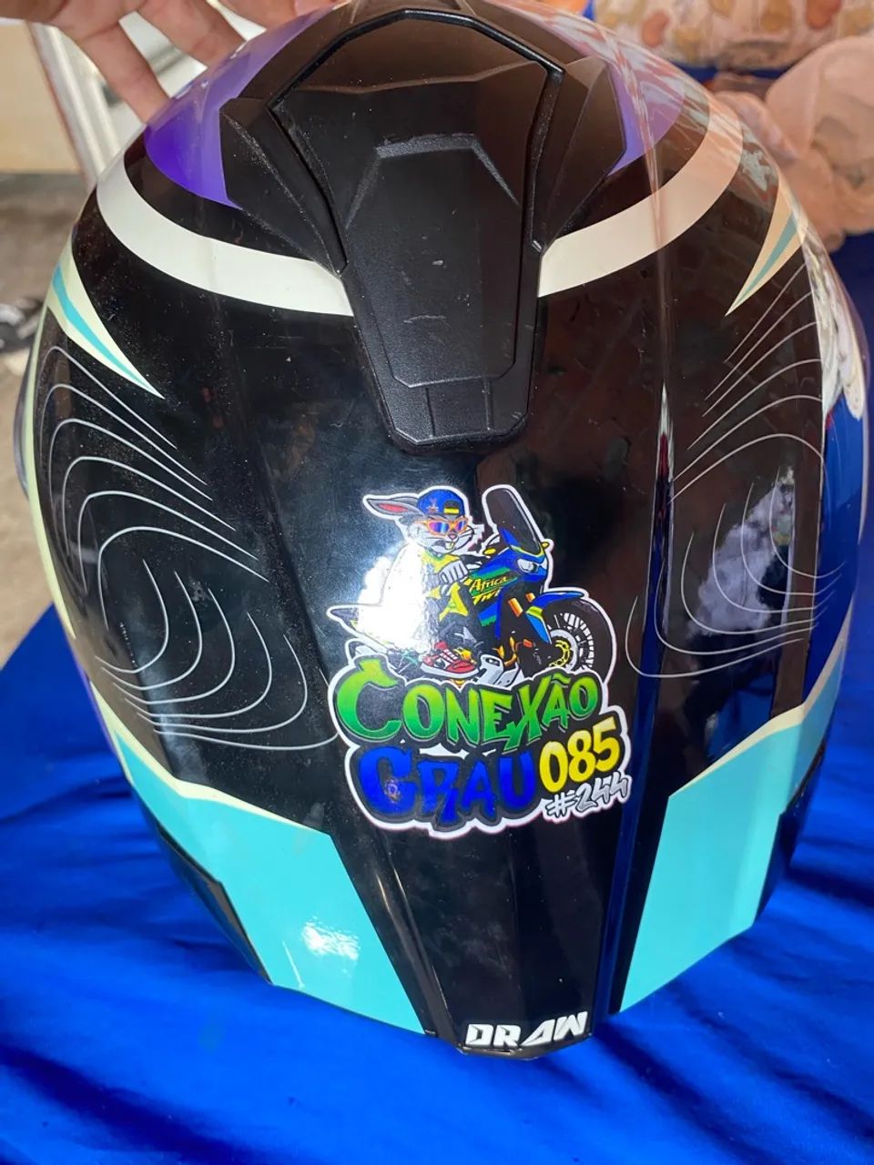 capacete (com microfone e fone) - Foto 2