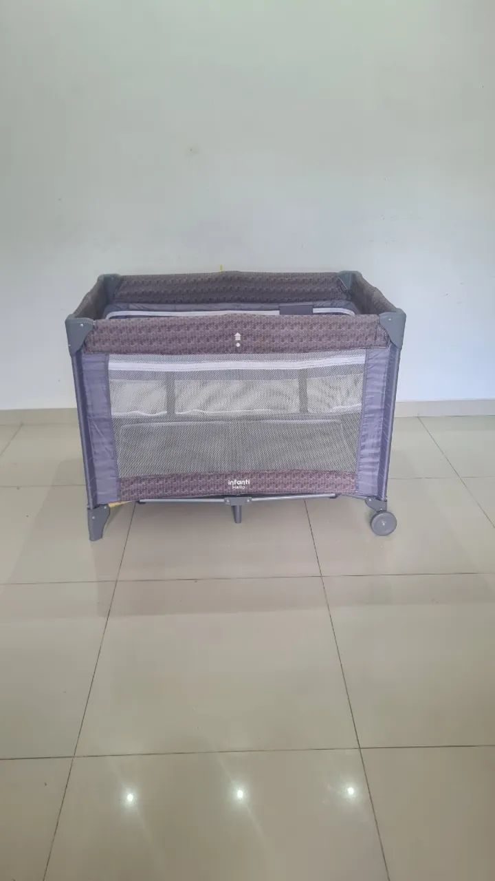 Berço Portátil Cinza HELLO INFANTI - Foto 5
