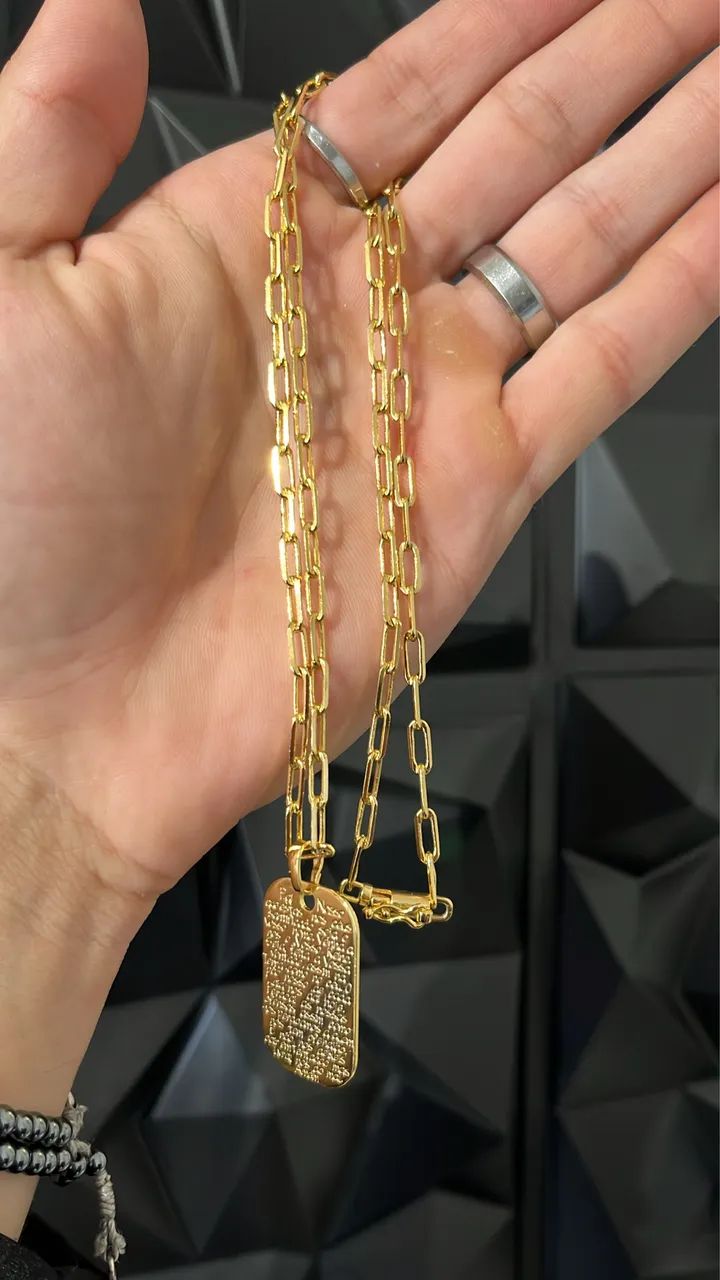 Corrente pingente banhado ouro 18k