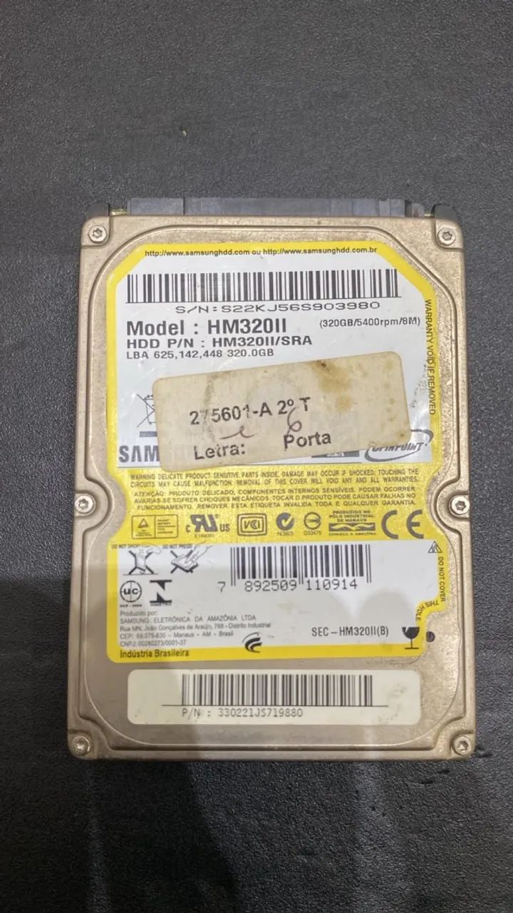 HD de Notebook 320GB SATA