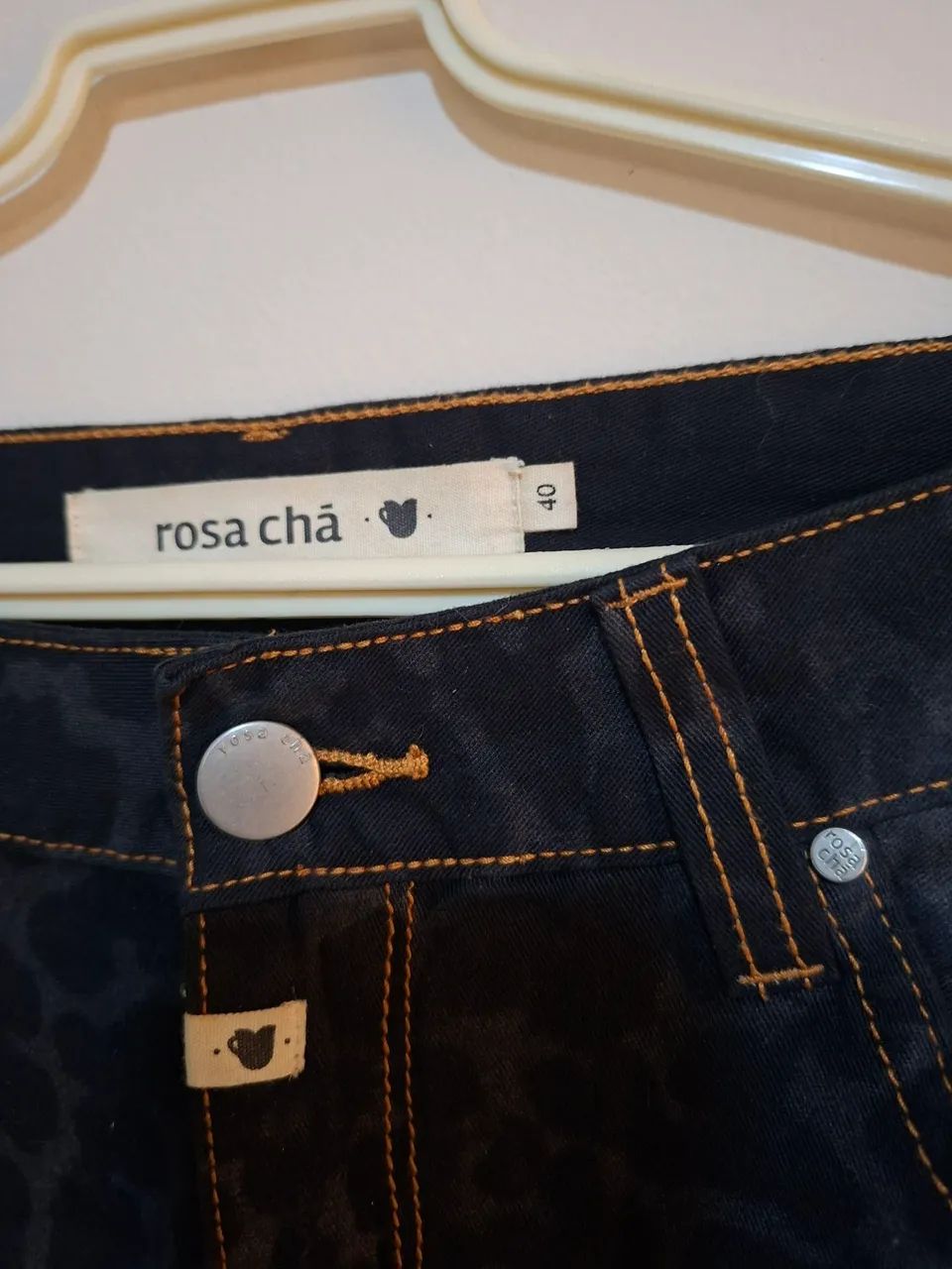 Saia Jeans Rosa Chá 40 - Foto 3