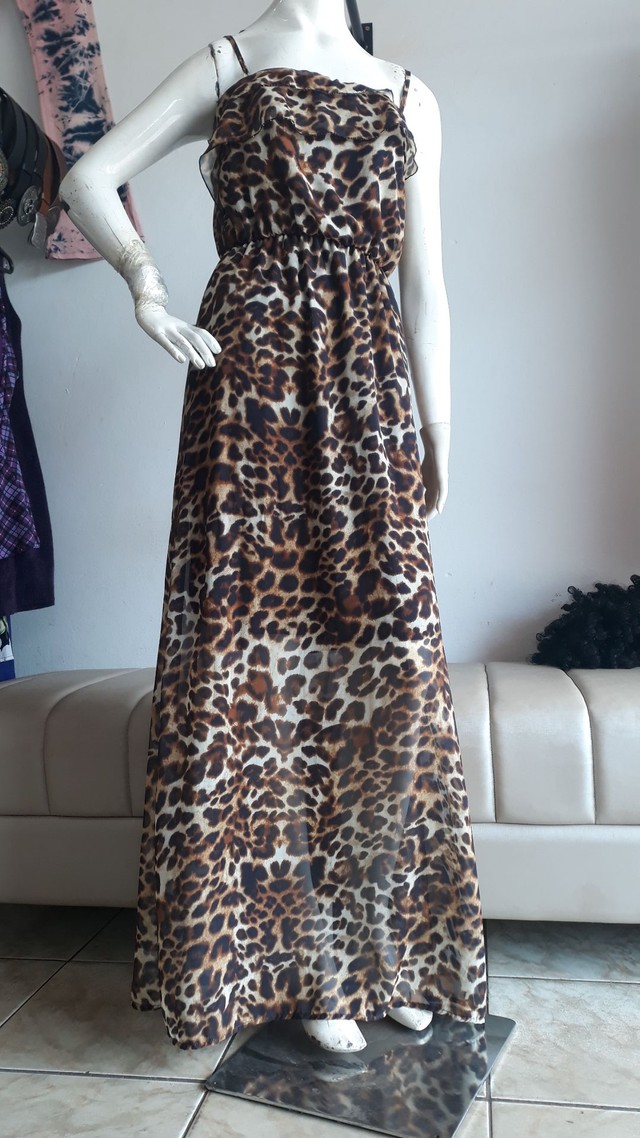 Vestido longo de onça 40 - Foto 2