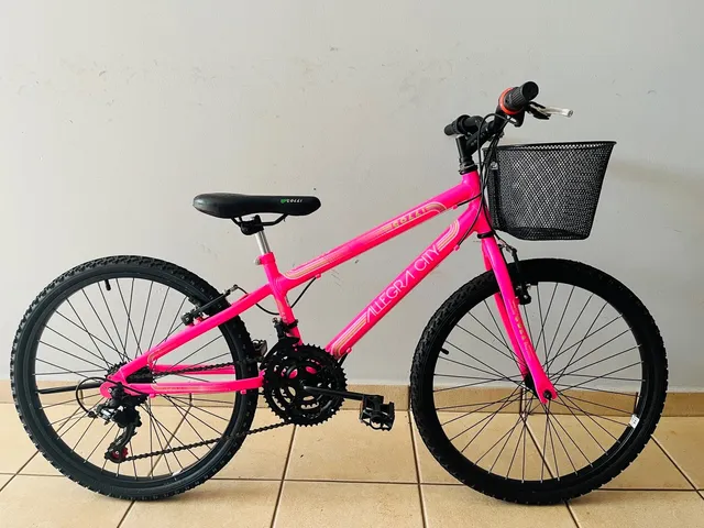 MG Bicicletas - Bicicleta aro 24 feminina , com cesta 