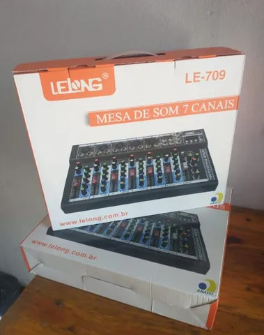 Mesa de Som 7 Canais Bluetooth Usb Efeitos Lelong Le-709