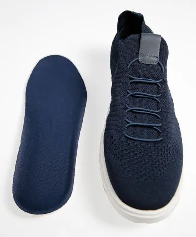 Tênis Masculino Casual Knit New York Azul Marinho Calçe Fácil