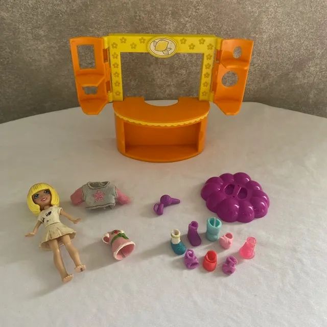 Lote Polly Pocket Lanchonete Acessórios Roupas Sapatinhos Sem Par