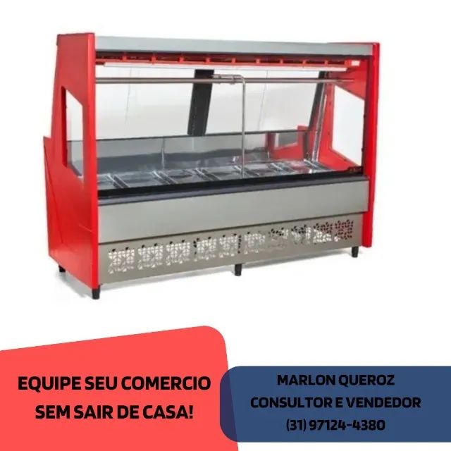 Balcão de Açougue 2M Luxo 110/220v Vermelho  