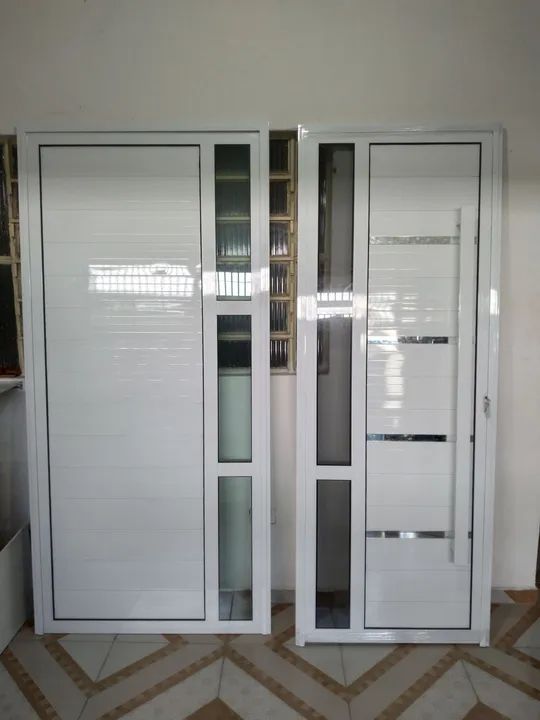 Porta de alumínio branco Linha 25
