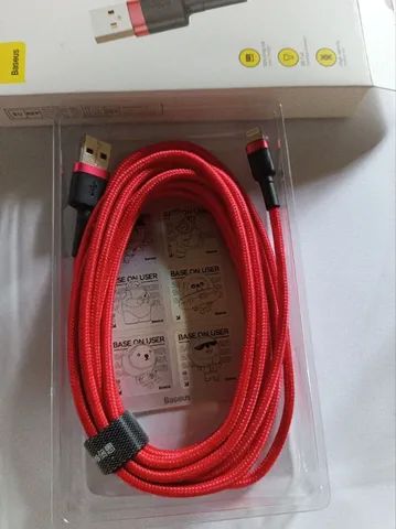 Cabo Iphone 8 ao 14 Baseus 3metros 2A  reforçado cabo lightning  - Foto 4