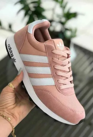 Adidas neo shop rosa e branco