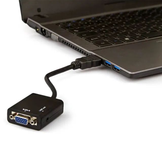Cabo Adaptador Hdmi Para Vga Com Saida De Audio P2 - Foto 4
