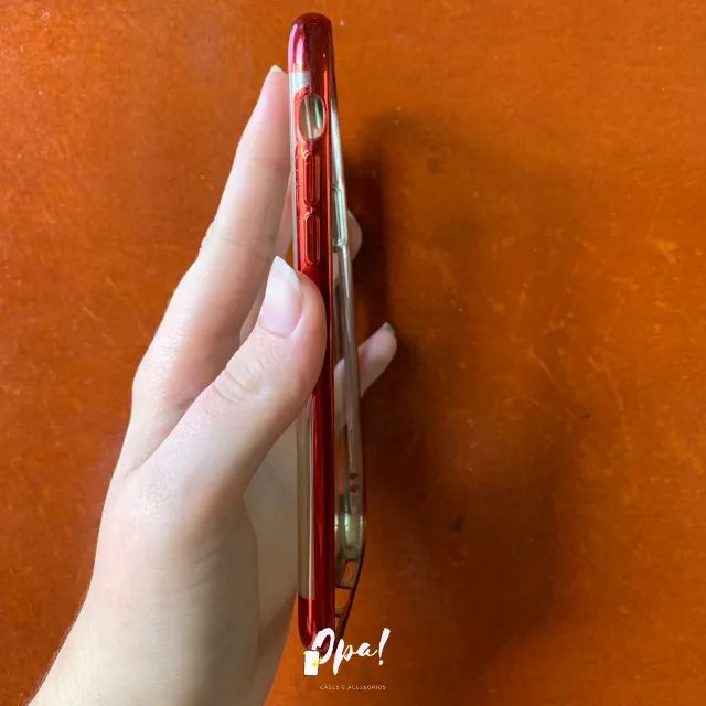 Capinha Iphone 11 - Transparente com borda Vermelha - Foto 2