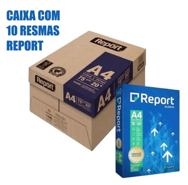 CAIXA COM 10 RESMAS DE PAPEL REPORT A4 BRANCO - Foto 2