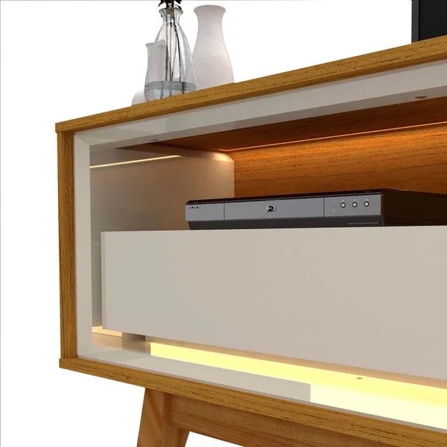 Painel Ripado Larg. 2.30m + Rack Requinte Larg. 2.12m C/LED  Rf64 - Foto 3