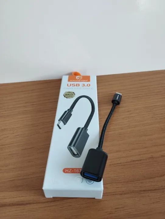 Cabo OTG TIPO-C / USB (PASSA MUSICAS E FOTOS DO PENDRIVE PARA CEL...) - Foto 3