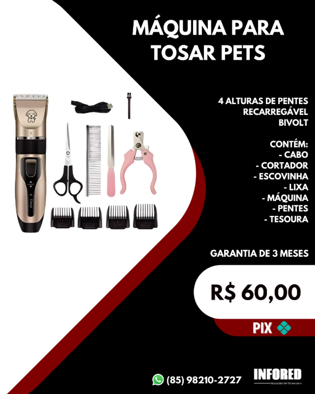 Máquina para tosar pets
