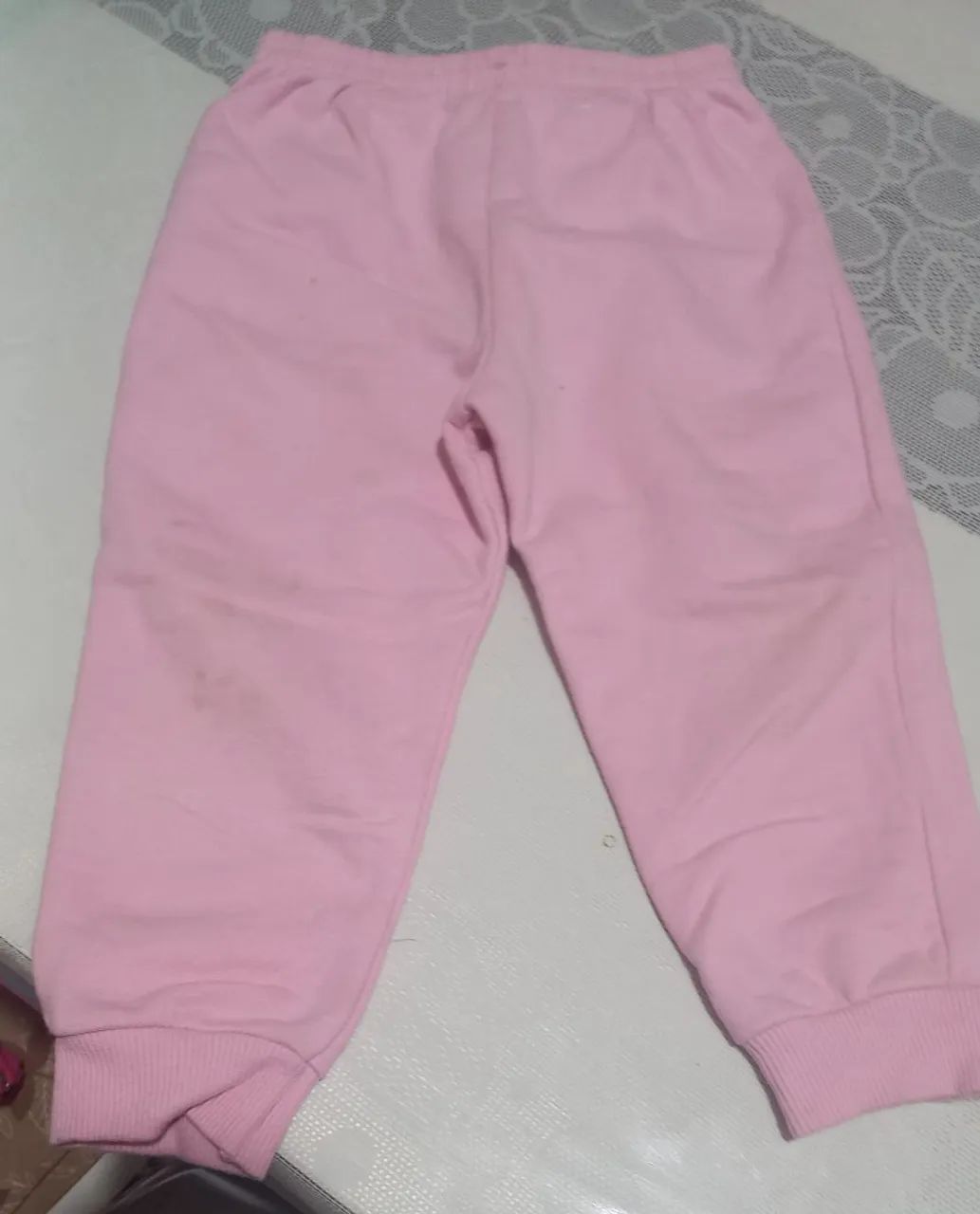 Calça Rosa de Moletom Infantil