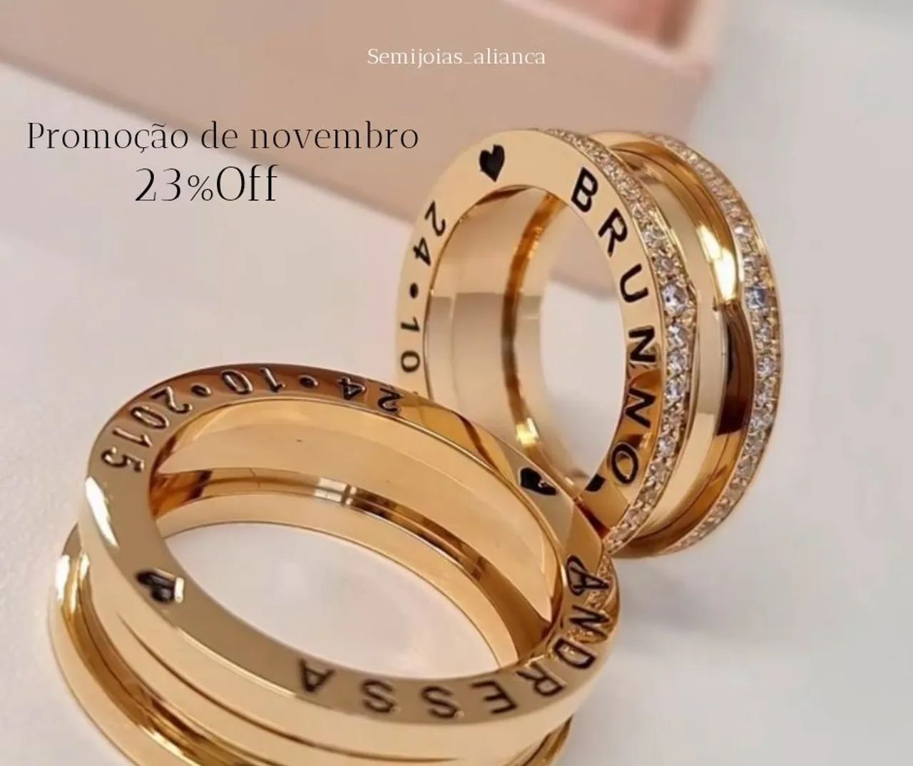 Par de alianças bvlgari em moeda antiga 