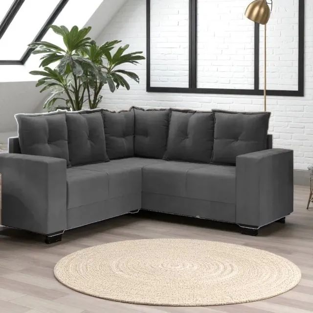 Sofá de Canto Moscou Cinza (produto novo)