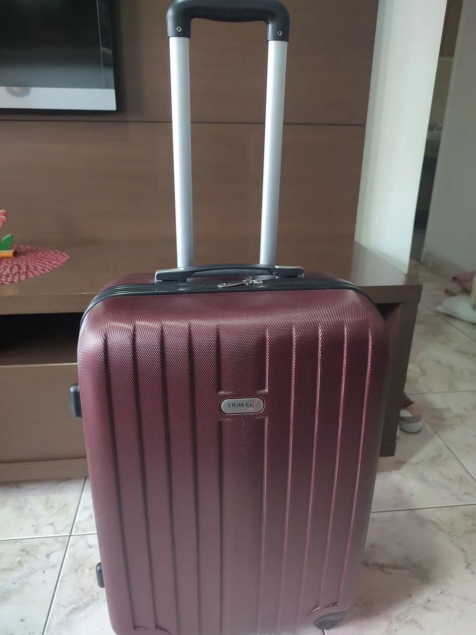 Mala de viagem 15kg de rodinhas vinho TravelMax 