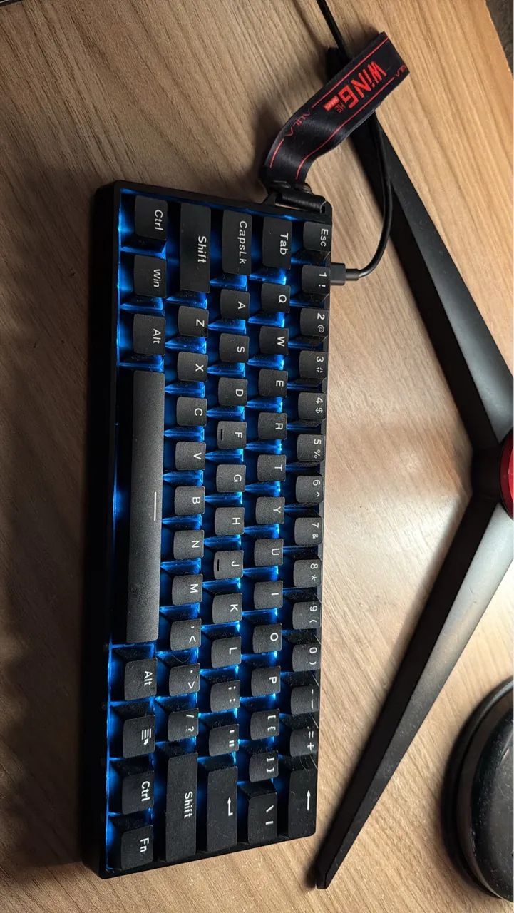 Teclado Magnético Mecânico Win60he Padrão 8k Rgb E-sport Preto Inglês Us - Foto 2