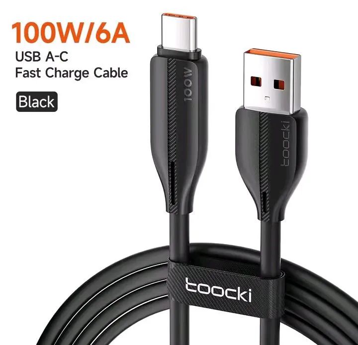 Toocki cabo USB A para tipo C, 100w, 1m.