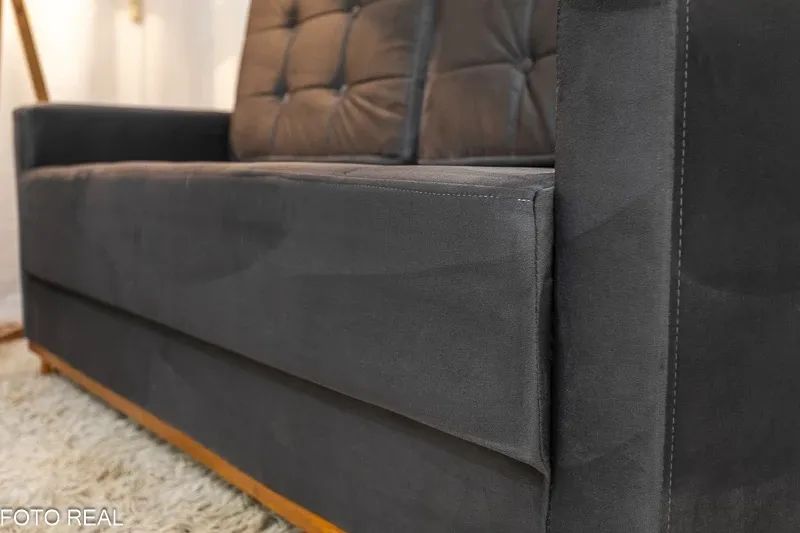 Sofá  Mônaco 3 Lugares + Poltrona Veludo Entrega Rápida - Foto 5