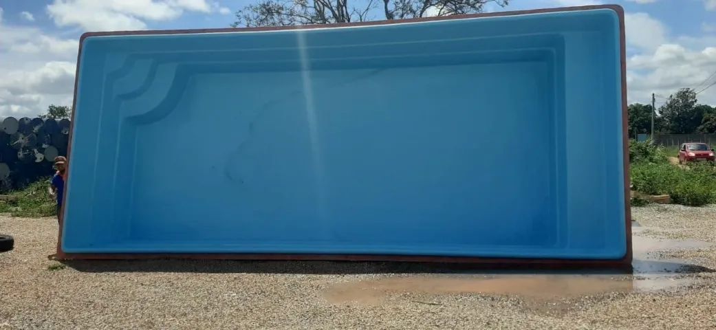 Piscina de fibra instalada 8 mts- garantia de 15 anos