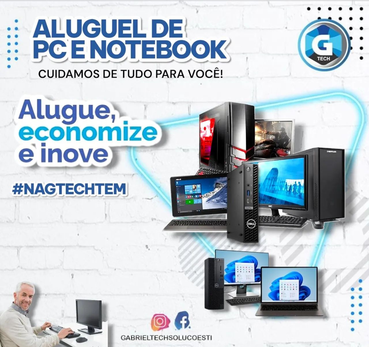 Alugue com a Gtech! Notebook, Desktops os melhores equipamentos 