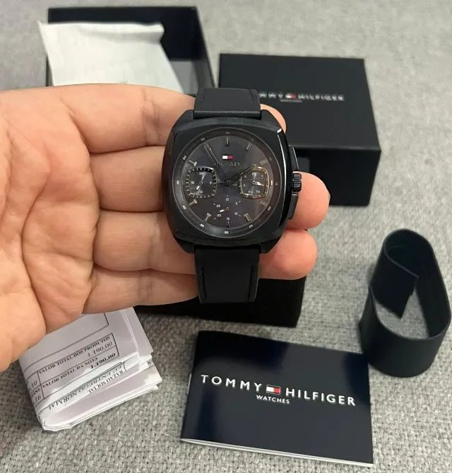Relógio Tommy Hilfiger Masculino Couro Azul - Foto 4