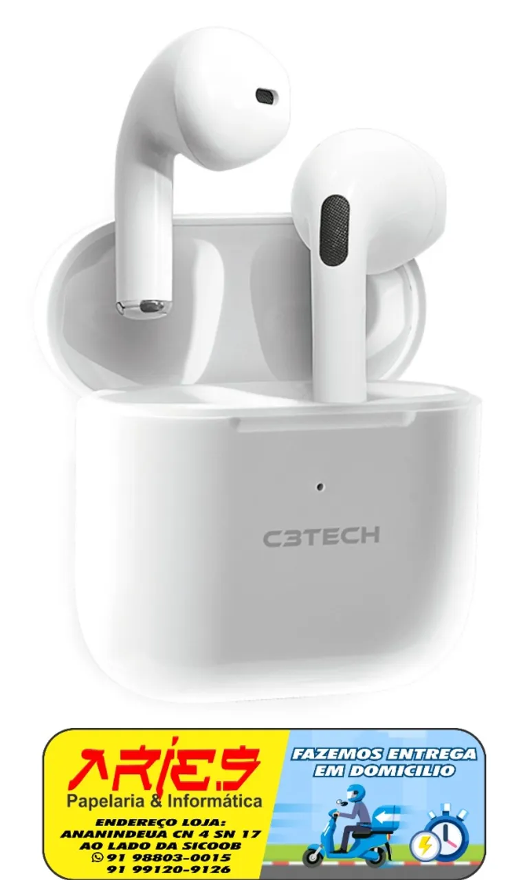 FONE BLUETOOTH 5.1 C3TECH EP-TWS-21WH BRANCO
