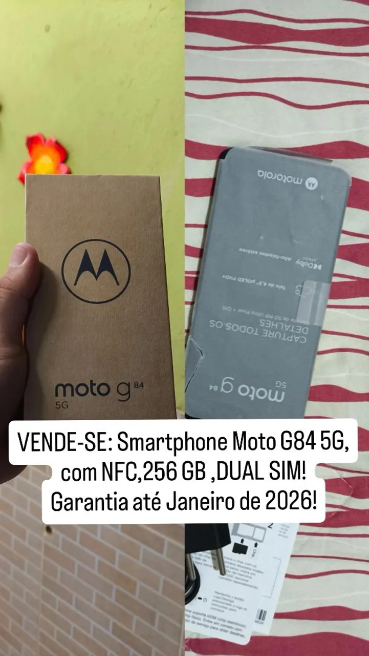VENDE-SE SMARTPHONE MOTO G84 , COM NFC, 5G,256GB,DUAL SIM! GARANTIA ATE JANEIRO DE 2026