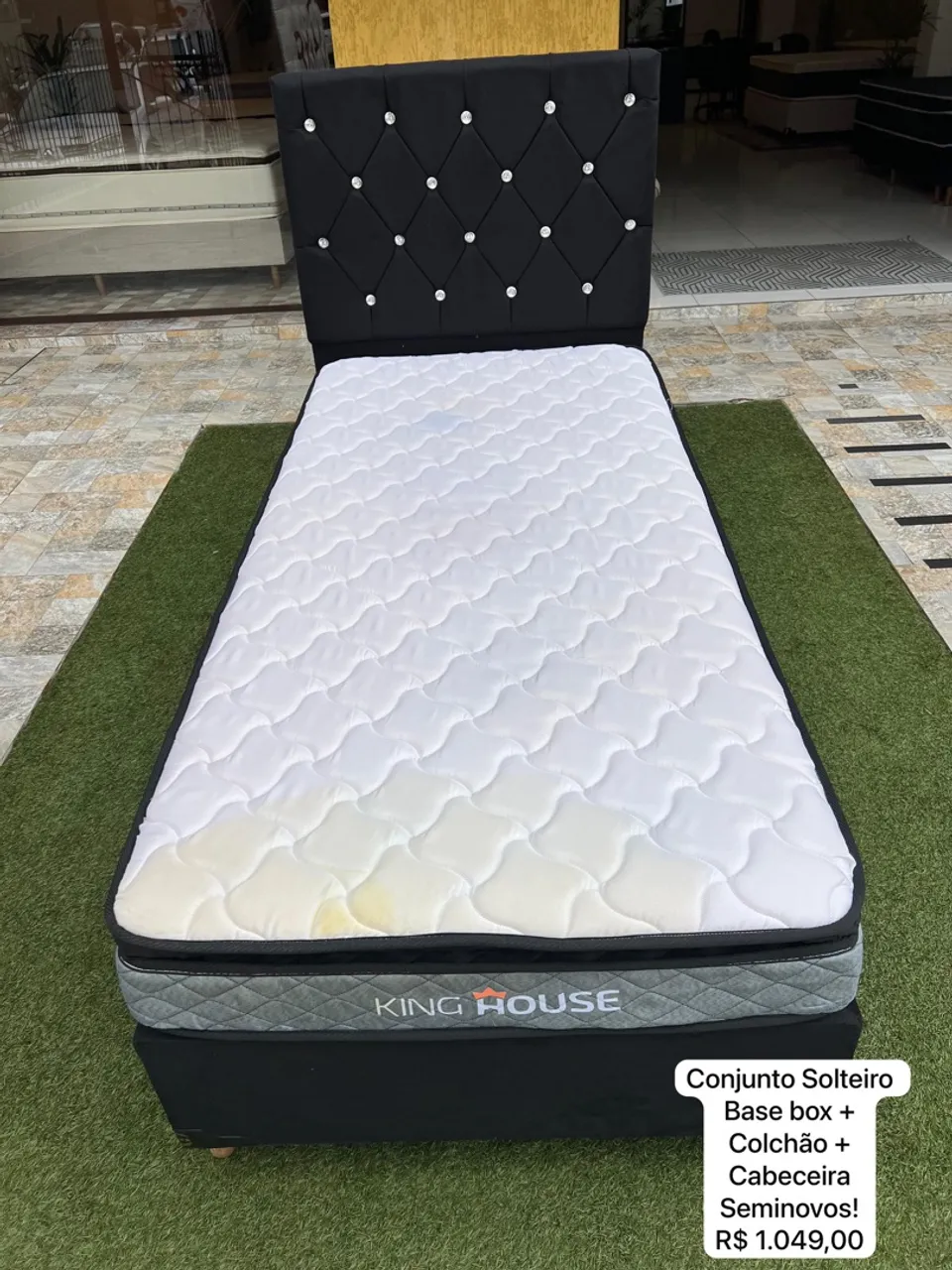 COLCHÃO DE SOLTEIRO + BASE BOX + CABECEIRA