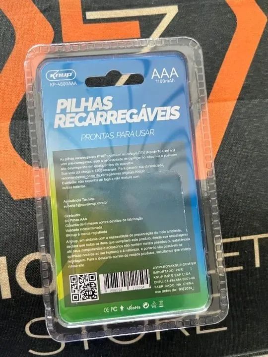 PILHAS RECARREGAVEIS AAA - Foto 2
