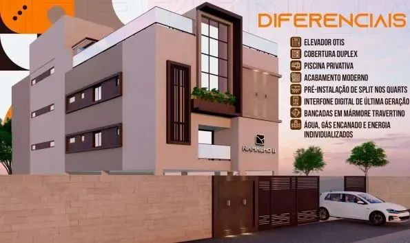Coberturas duplex e Apto térreo, 2 quartos, elevador e piscina, nos Bancários.