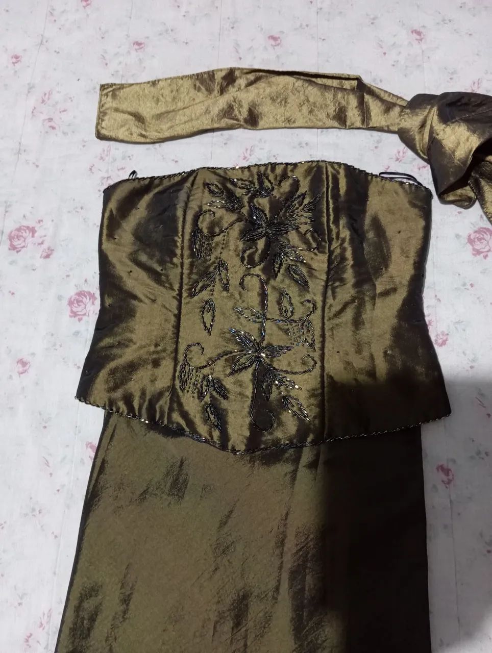 Vestido de Festa verde musgo - Tamanho G