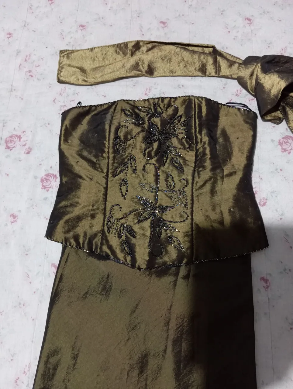 Vestido de Festa verde musgo - Tamanho G