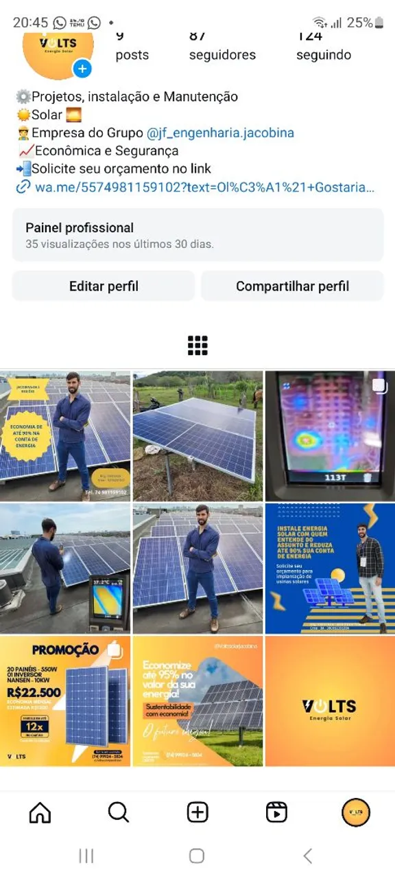 Projeto e instalação de energia solar