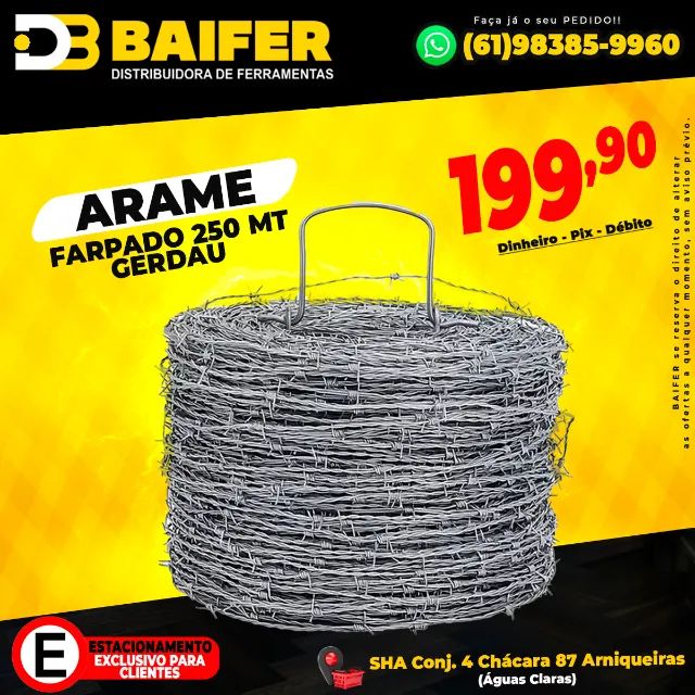 Arame Farpado 250 Metros Gerdau