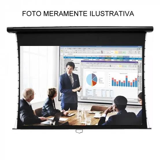 Tela retrátil para Projetor 2,00 x 1,50 Telas Tech - Foto 4