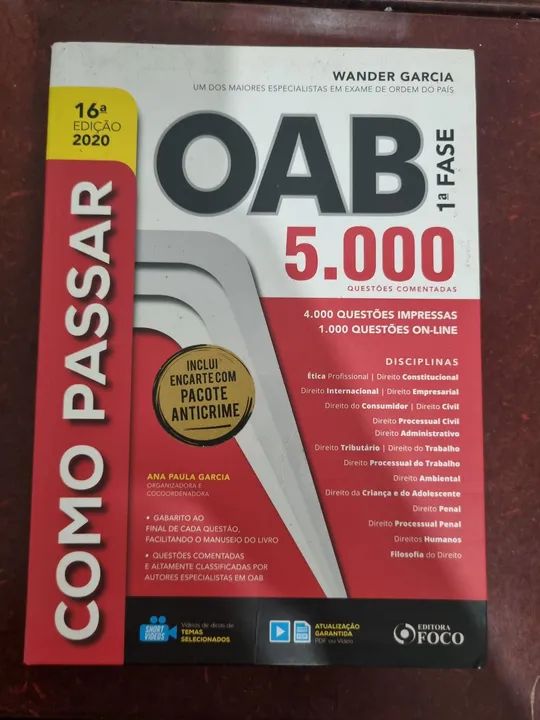 Livro OAB 5.000 Questões - 16ª Edição 2020 - Completo