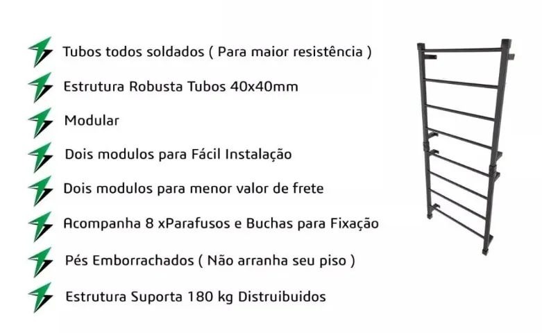 Espaldar 2 metros equipamento de alongamento e fisioterapia - Foto 4
