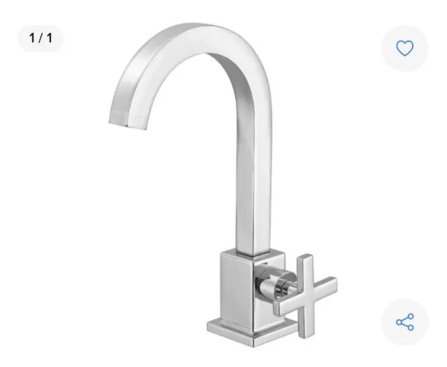 Torneira de mesa para lavatório Meber Athenas bica alta Cromado